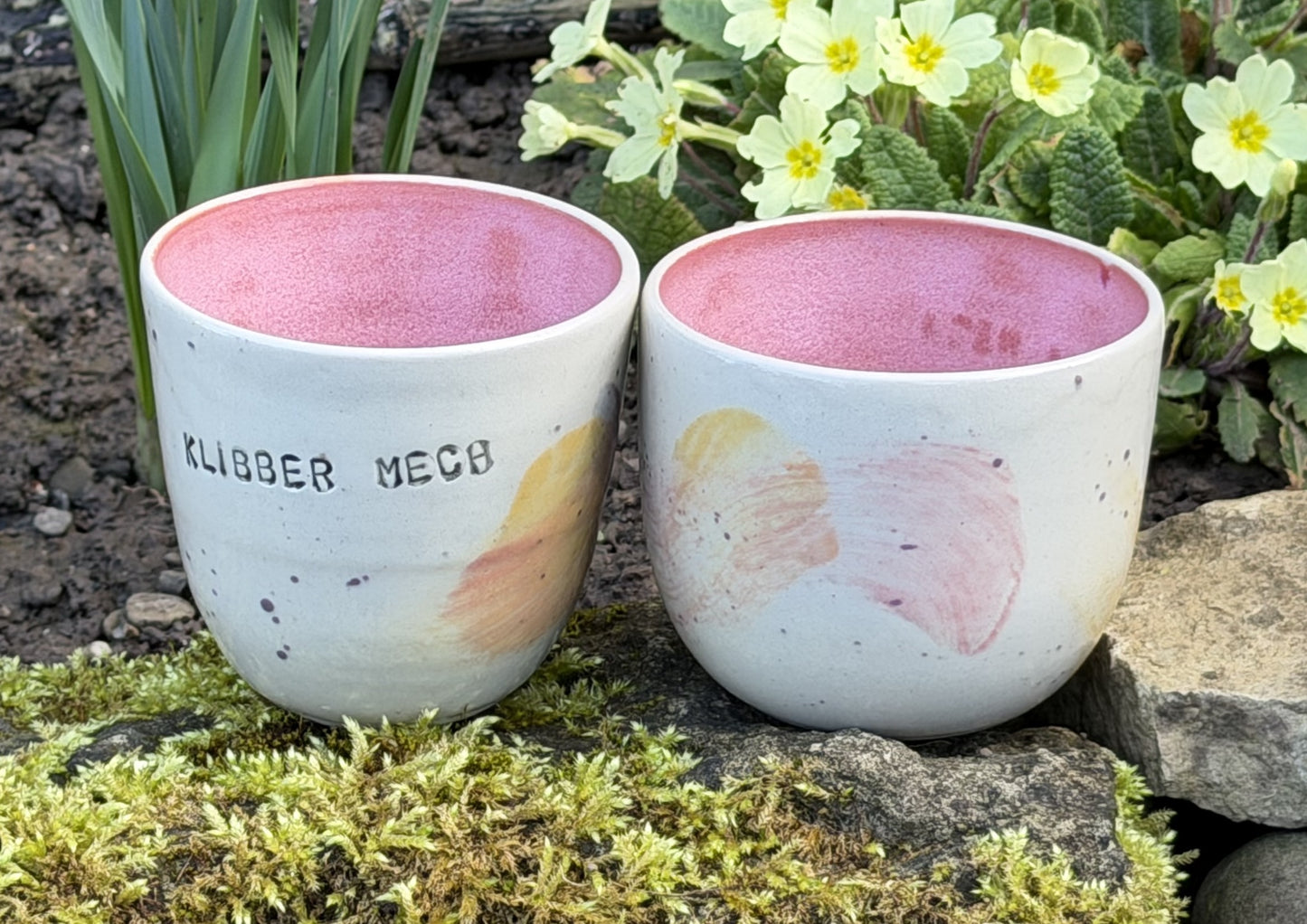 Handmade ceramic cup "klibber mech"